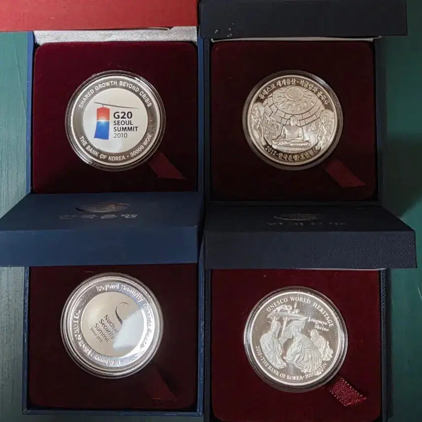 [BUNJANG] Bank of Korea Commemorative Silver Coins Set (4 Types) / 한국은행 기념은화 4종 일괄
