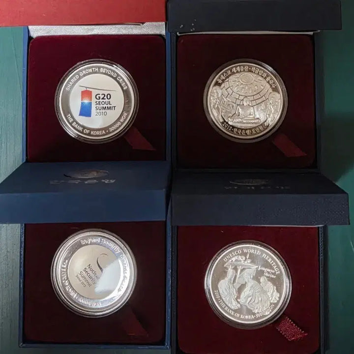 [BUNJANG] Bank of Korea Commemorative Silver Coins Set (4 Types) / 한국은행 기념은화 4종 일괄