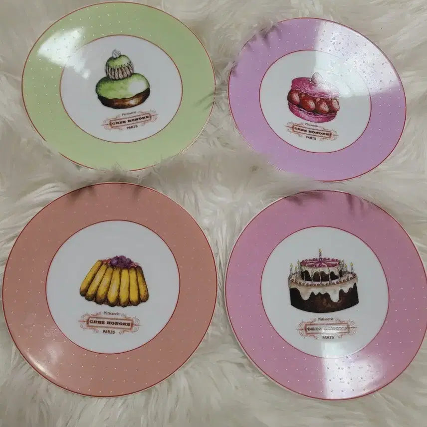 [BUNJANG] CHEE HONORE Paris Dessert Plate Set (4 Types) / CHEE HONORE 파리 디저트 플레이트 4종 세트