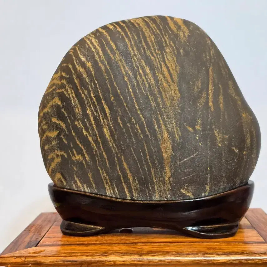 [BUNJANG] Chinese Scholar Stone with Beautiful Comb Pattern (Yellow) / 26082908 황컬러 빗살 무늬가 아름다운 중국 문양석 수석 팝니다