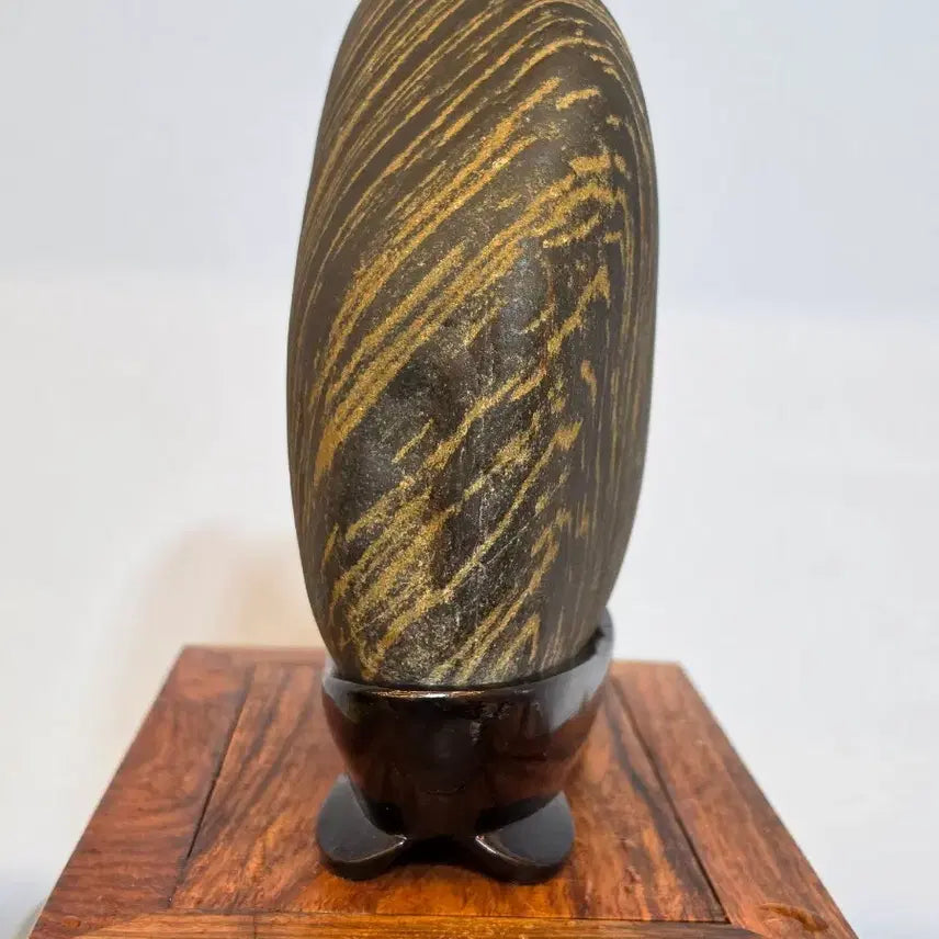 [BUNJANG] Chinese Scholar Stone with Beautiful Comb Pattern (Yellow) / 26082908 황컬러 빗살 무늬가 아름다운 중국 문양석 수석 팝니다