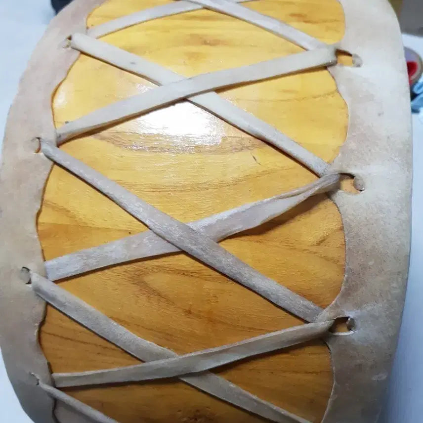 [BUNJANG] Traditional Leather Book with Drumsticks / 전통 가죽북 북채 포함