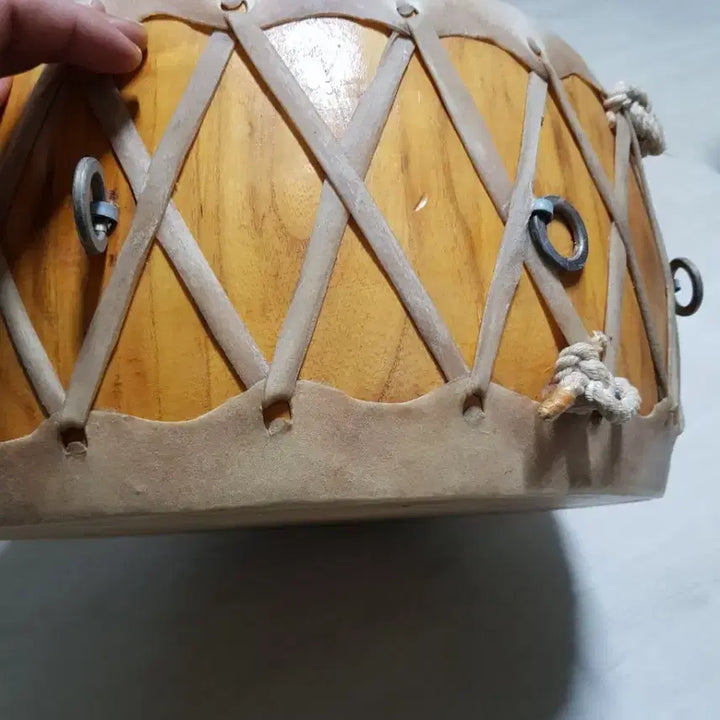 [BUNJANG] Traditional Leather Book with Drumsticks / 전통 가죽북 북채 포함