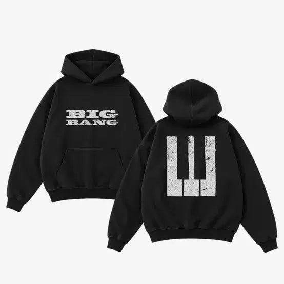 [BUNJANG] Cosmos BIGBANG Black Hoodie M / 코스모스 빅뱅 검정 후드티 M(새상품)+포카