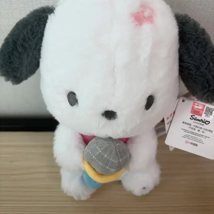 [BUNJANG] Singing Pochacco Plush Toy Microphone / 노래하는 포차코 봉제인형 마이크 포챠코 산리오 새상품 택O