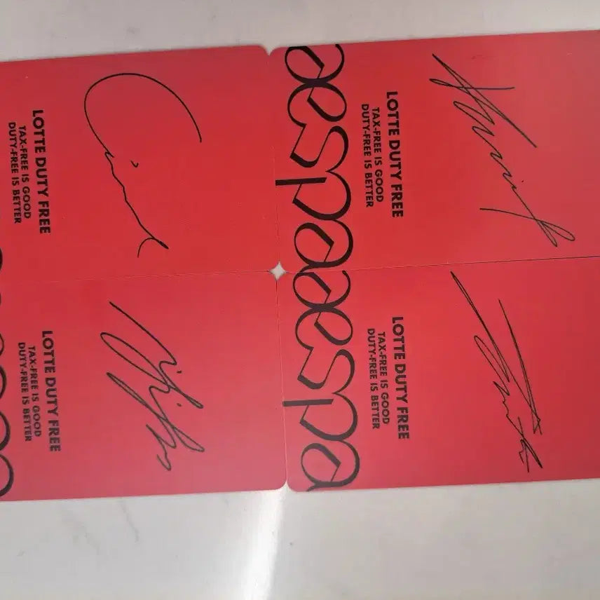 [BUNJANG] Aespa 4-Type Photocard Set / 롯데면세점 에스파 포토카드 4종 (새것)