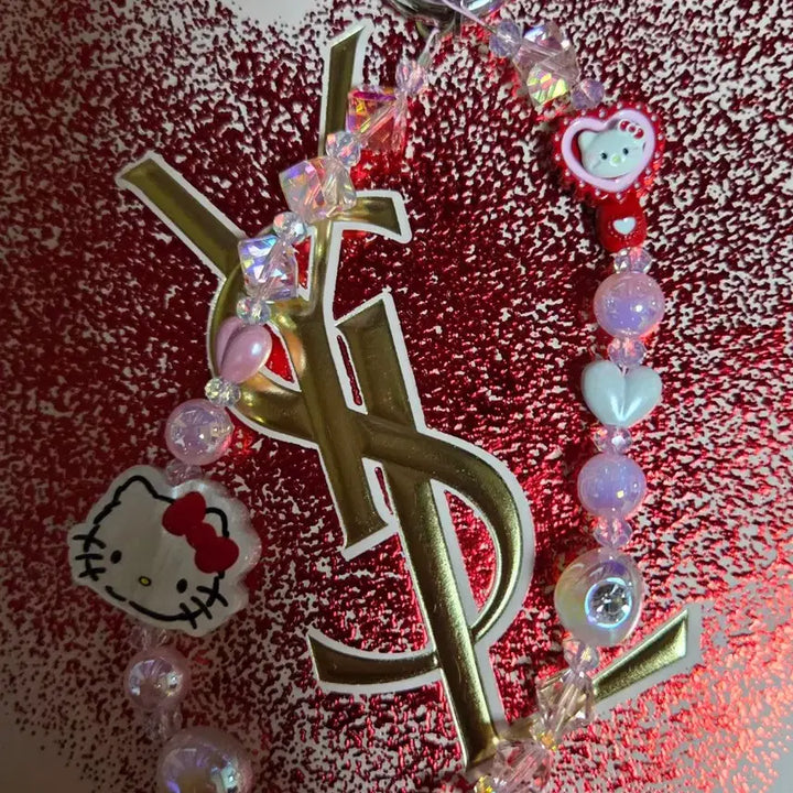 [BUNJANG] Hello Kitty Gemstone Bead Strap / 헬로키티 보석 비즈 스트랩 고전문구 고전키티 킽스