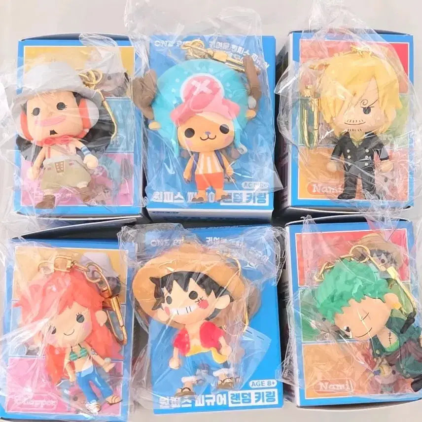 [BUNJANG] One Piece Figure Keychains 6-Piece Bundle Set / 원피스 피규어 키링 6종 일괄 미개봉신품