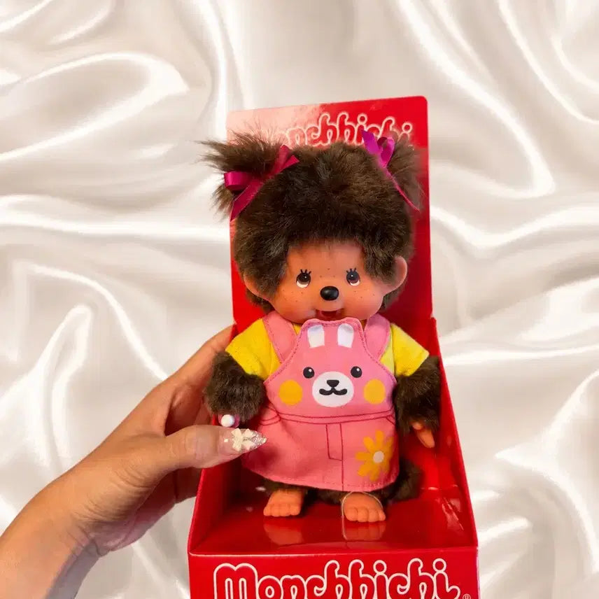 [BUNJANG] Monchhichi Doll with Overalls / 애니멀룩 멜빵 몬치치 인형