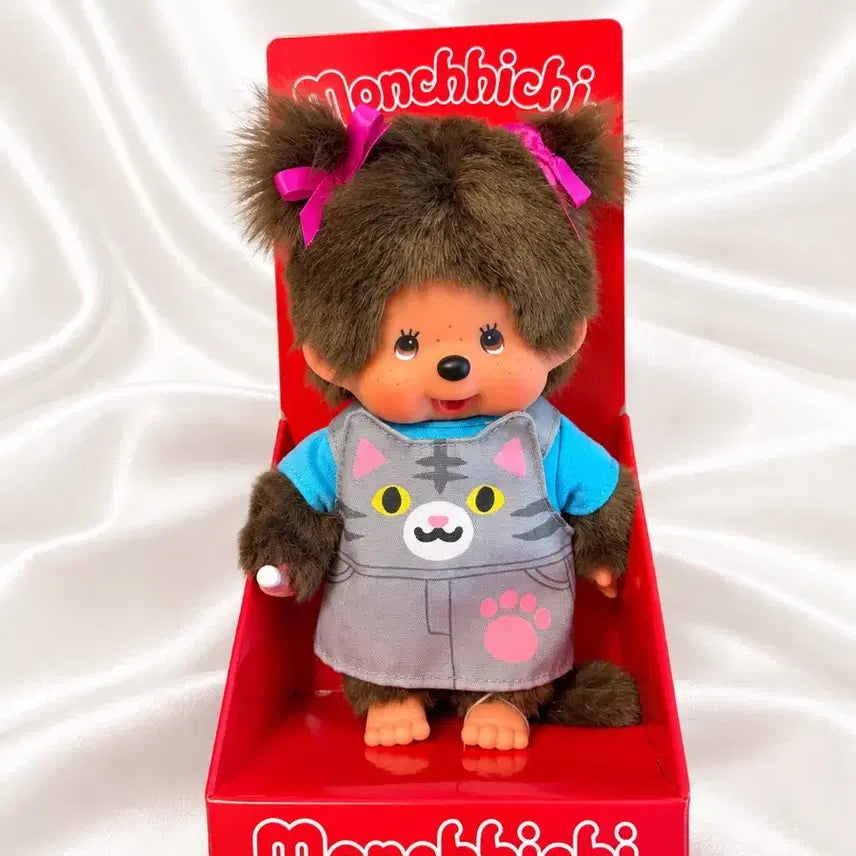 [BUNJANG] Monchhichi Overalls Plush Toy / 애니멀룩 멜빵 몬치치 인형