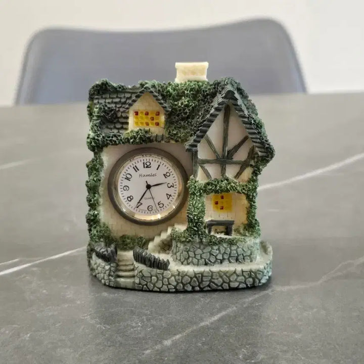 [BUNJANG] Cottage Miniature House Table Clock / 코티지 미니어처 하우스 탁상시계