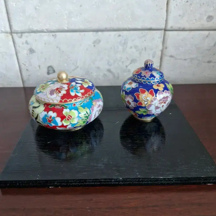 [BUNJANG] Vintage Cloisonné Enamel Hinged Boxes Set of 3 / 빈티지 칠보 문양 뚜껑합 3개 세트