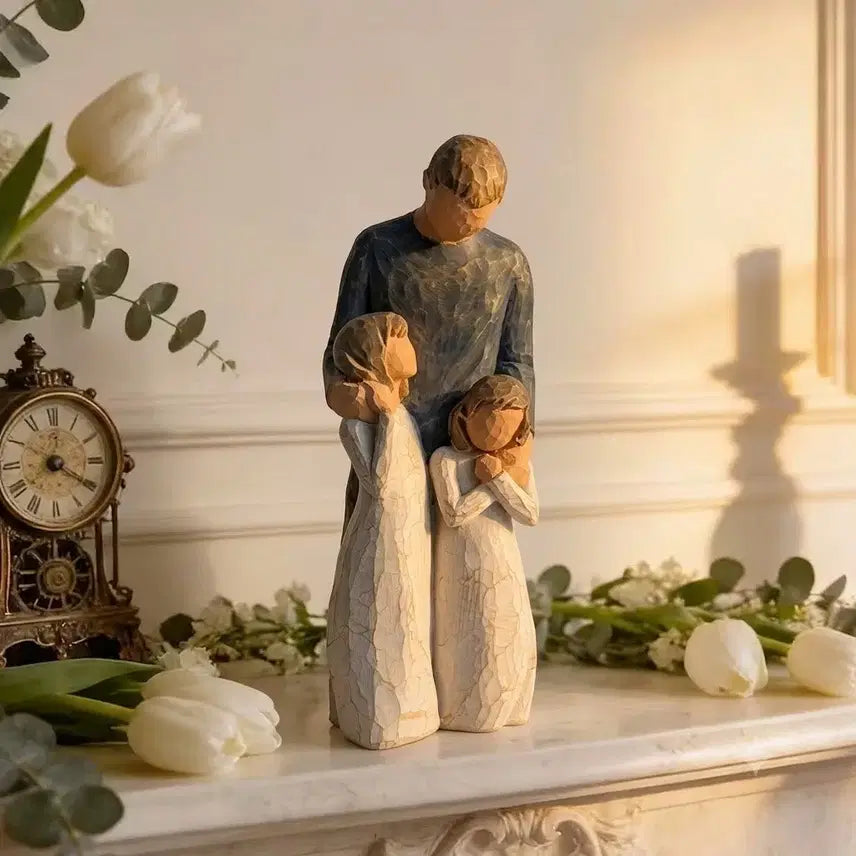 [BUNJANG] Handmade Resin Family Sculpture - Father and Two Daughters / 행복하고 예쁜  우리딸