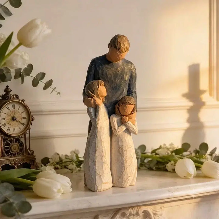 [BUNJANG] Handmade Resin Family Sculpture - Father and Two Daughters / 행복하고 예쁜  우리딸
