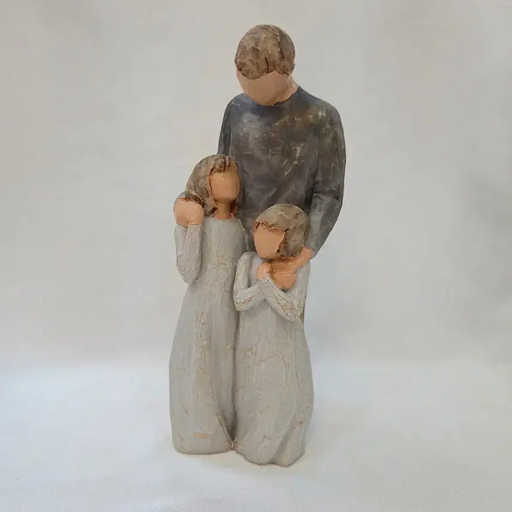 [BUNJANG] Handmade Resin Family Sculpture - Father and Two Daughters / 행복하고 예쁜  우리딸