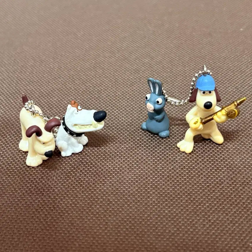 [BUNJANG] Wallace &amp; Gromit Mini Keyring Set 2 - Phillip, Rabbit / 월레스와그로밋 쪼꼬미 미니 키링 세트2 - 필립, 토끼 세트