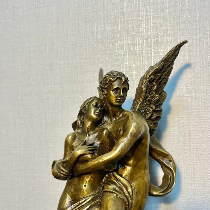 [BUNJANG] Bronze Angel Lovers Statue (34cm) / 동브론즈 천사연인 조각상(34cm)