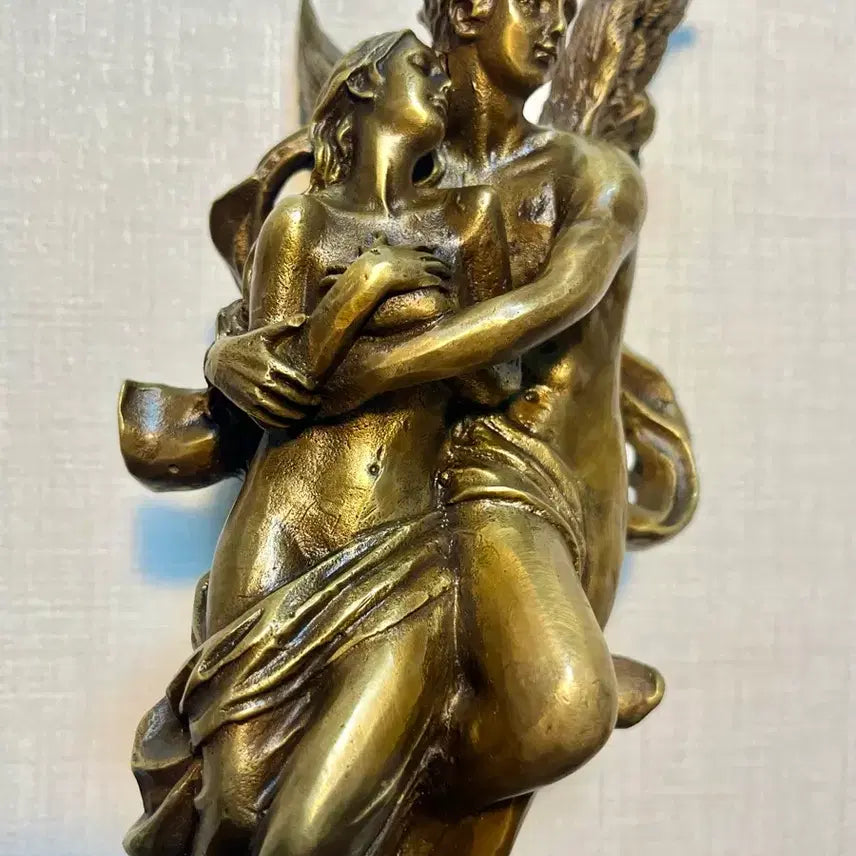 [BUNJANG] Bronze Angel Lovers Statue (34cm) / 동브론즈 천사연인 조각상(34cm)