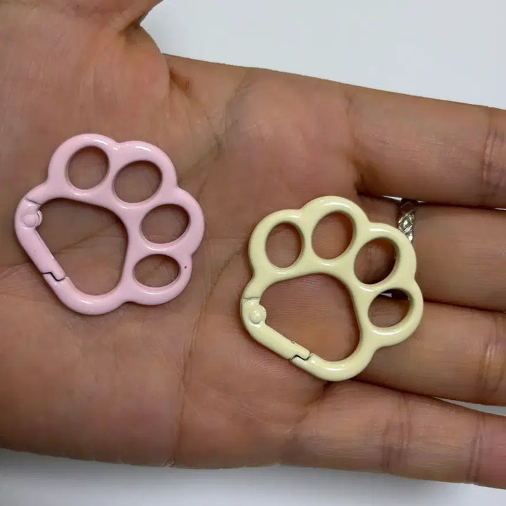 [BUNJANG] Dog Paw Print Carabiner One-Touch Keychain Set / 강아지 발바닥 모양 카라비너 원터치