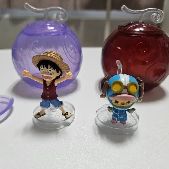 [BUNJANG] One Piece Luffy &amp; Chopper Devil Fruit Gacha Figure Bundle Set / (일괄)원피스 악마의열매 루피 쵸파 피규어 가챠