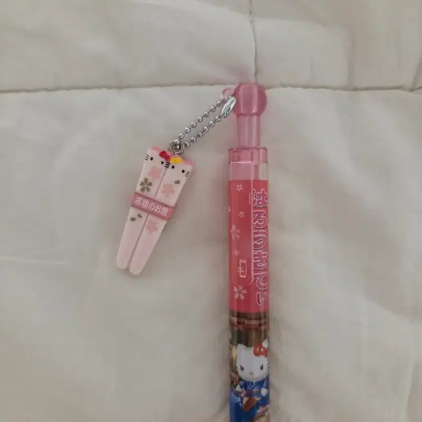 [BUNJANG] Classic Kitty Chopstick Strap &amp; Ballpoint Pen Set / 젓가락 키티 고전 키티 키티스트랩 볼펜