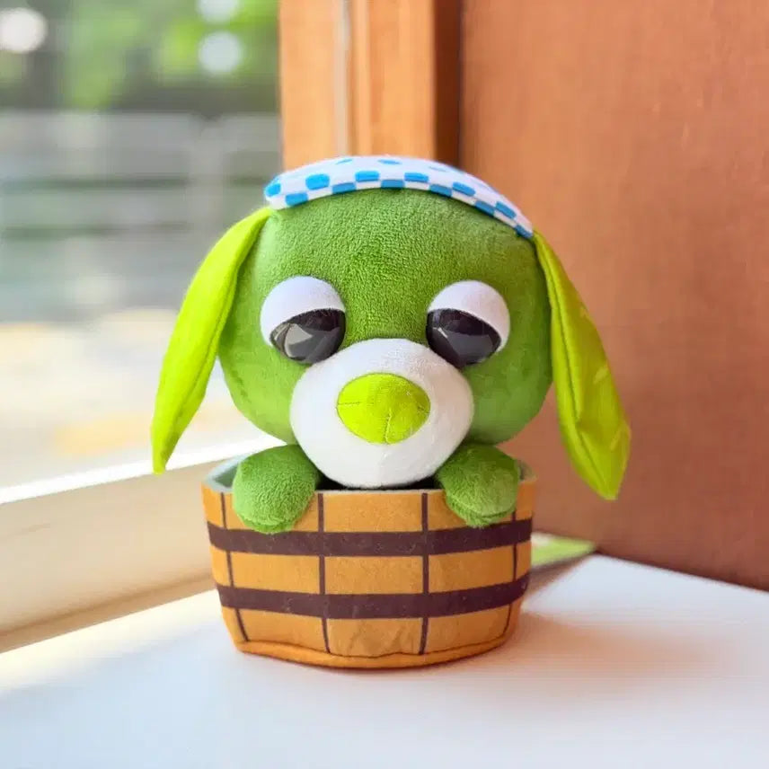 [BUNJANG] Ochaken Onsen Green Tea Dog Plush 17cm / 일본 오차켄 온천 녹차강아지 봉제인형 17cm