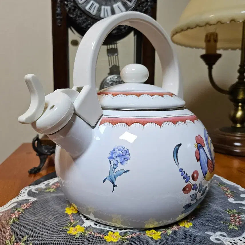 [BUNJANG] Villeroy &amp; Boch Rooster Enamel Whistle Teakettle / 올드 빈티지 빌레로이앤보흐 루스터 법랑 휘슬 찻주전자 미사용품.