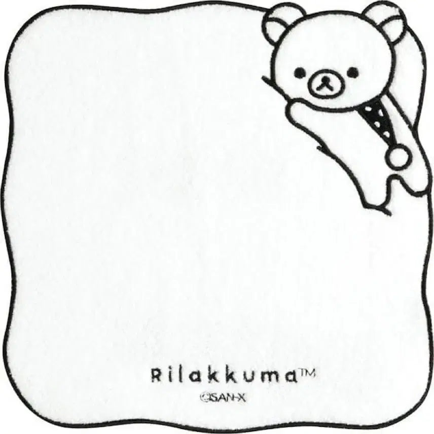 [BUNJANG] San-X Rilakkuma Monochrome Mini Hand Towel (White) / 리락쿠마 모노크롬 미니 핸드타올(화이트)
