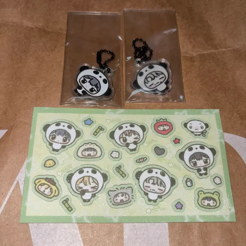 [BUNJANG] P.L.E. play baO Sticker + Keyring Bundle Set (Eunho, Hamin) - Sealed / 플레이브 구우님 플바오 스티커+키링 은호 하민 미개봉
