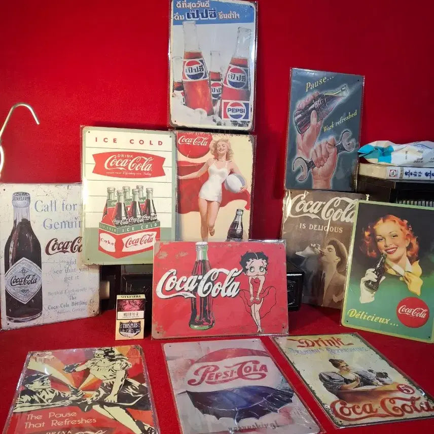 [BUNJANG] Vintage Coca-Cola Tin Sign Collection (11 pcs) / 콜라 양철간판 11점