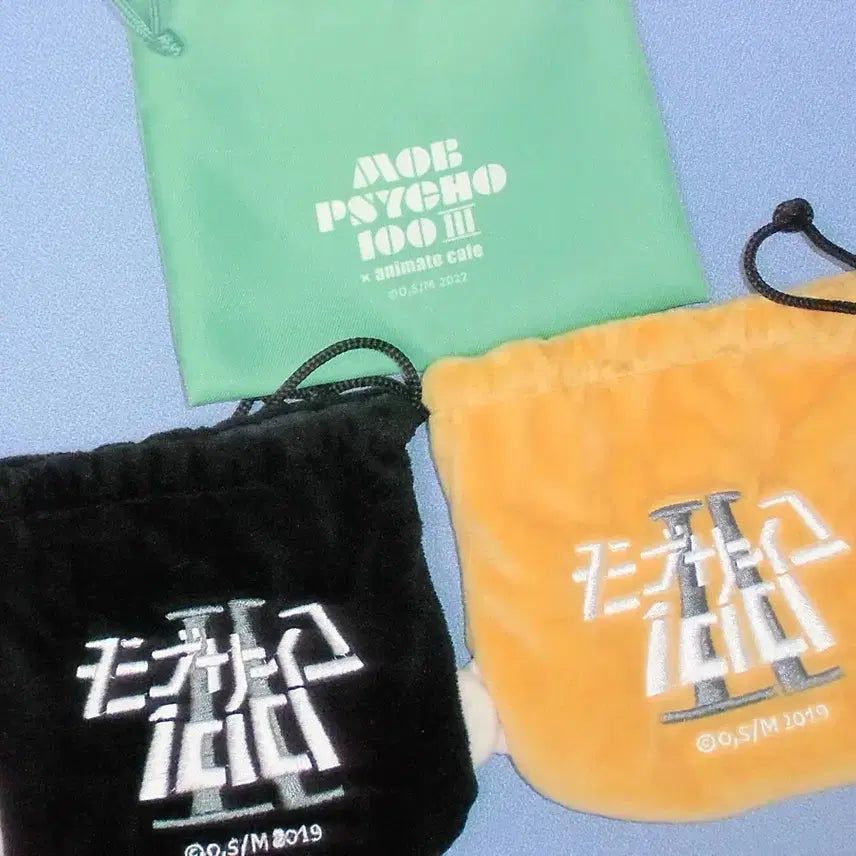 [BUNJANG] Mob Psycho 100 Mob, Reigen, Ekubo Drawstring Pouch Set / 모브사이코100 모브 레이겐 에쿠보 복주머니 파우치 세트