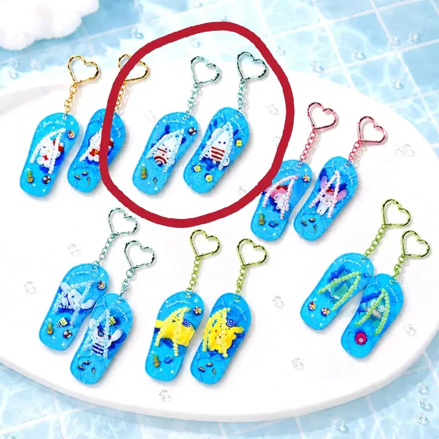 [BUNJANG] Sanrio Pochacco Sandal Keychain Set (Sealed) / [미개봉] 산리오 랜덤 키링 > 포차코 샌들 키링 세트