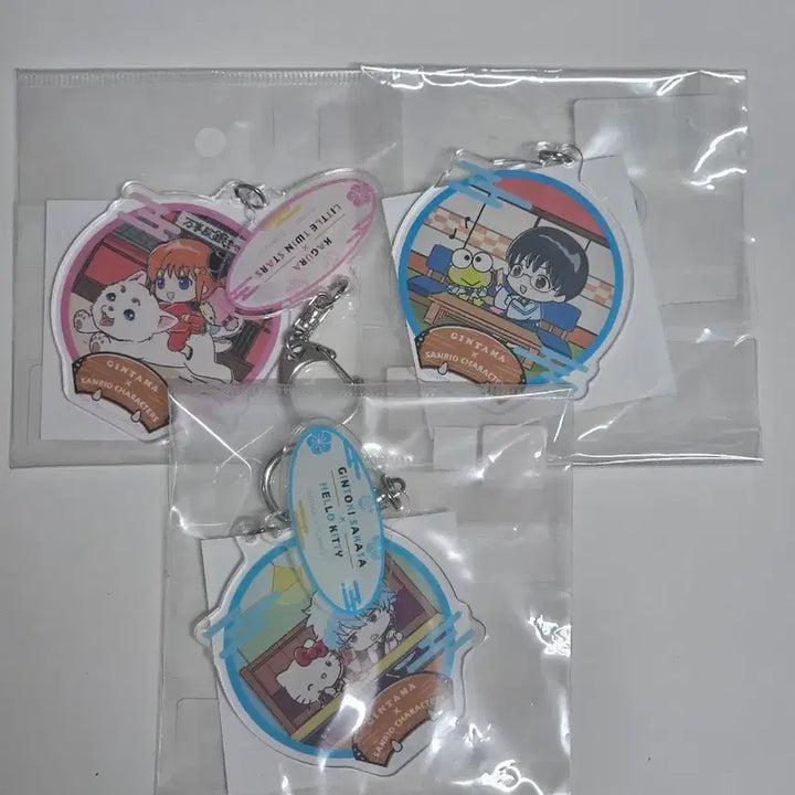 [BUNJANG] Gintama Sanrio Collaboration SD Acrylic Keychain Set - Kagura, Gintoki, Shinpachi / 은혼 산리오 콜라보 SD 아크릴 키링 해결사즈