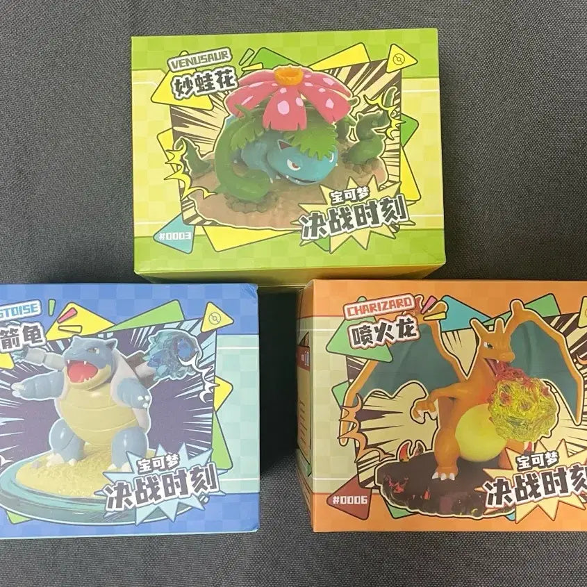 [BUNJANG] Pokemon 1st Gen "Decisive Moment" 3-Figure Set (Venusaur, Blastoise, Charizard) / 포켓몬스터 1세대 피규어 3종 세트 결전의순간