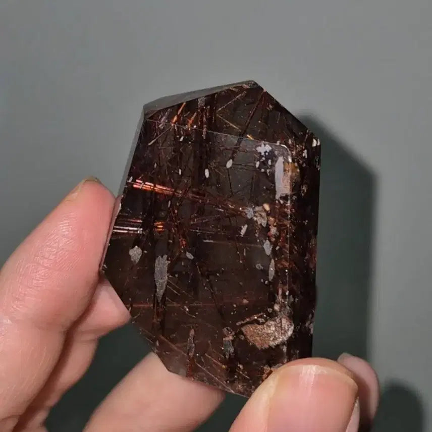 [BUNJANG] Rare Red Rutilated Smoky Quartz Crystal Specimen / 희귀! 레드 루틸 스모키 쿼츠 홍침수정 연수정 원석 광물
