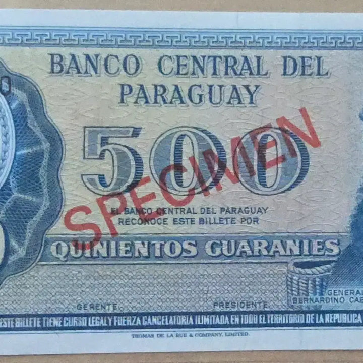 [BUNJANG] Paraguay 1970 500 Guarani Specimen Bond Uncirculated / 파라과이 1970년  500과라니  견양권 완전미사용