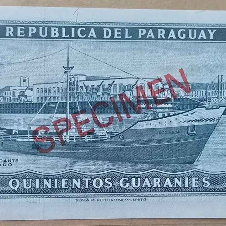 [BUNJANG] Paraguay 1970 500 Guarani Specimen Bond Uncirculated / 파라과이 1970년  500과라니  견양권 완전미사용