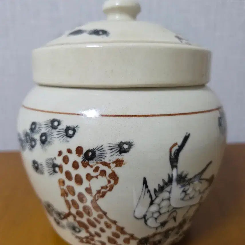 [BUNJANG] Songhakmun White Porcelain Jar with Lid / 송학문 유개 백자합