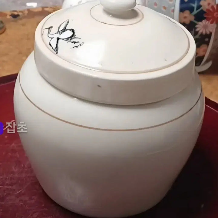 [BUNJANG] Songhakmun White Porcelain Jar with Lid / 송학문 유개 백자합