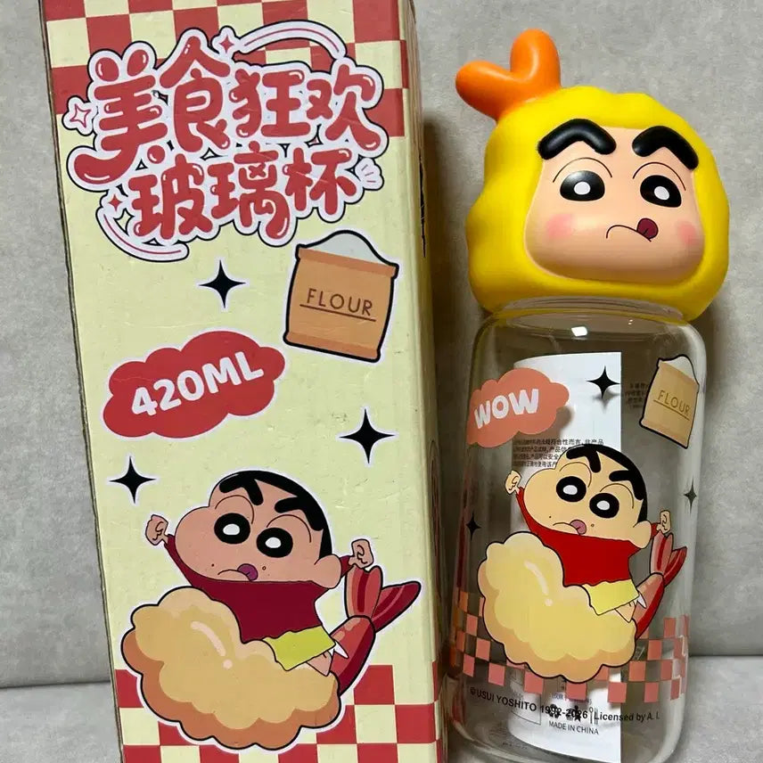 [BUNJANG] Crayon Shin-chan Glass Cup 420ml / 짱구는못말려 유리컵 420ML