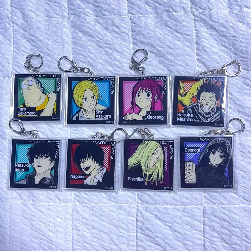 [BUNJANG] Sakamo_days Double-Sided Acrylic Keyring Bundle Set / 사카모토데이즈 사카데이 아크릴 양면키링 나구모 나츠키 신 시시바 오사라기 루 헤이스케 사카모토 일괄 양도