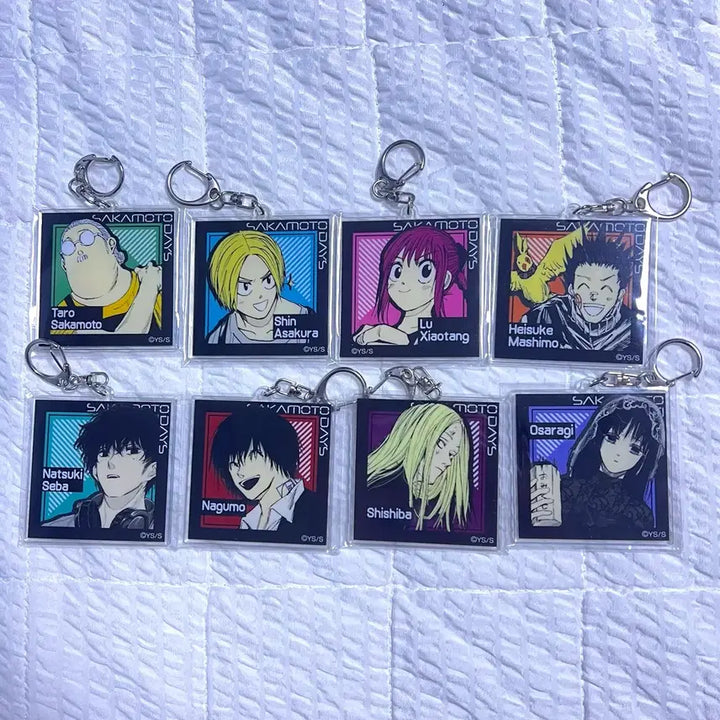 [BUNJANG] Sakamo_days Double-Sided Acrylic Keyring Bundle Set / 사카모토데이즈 사카데이 아크릴 양면키링 나구모 나츠키 신 시시바 오사라기 루 헤이스케 사카모토 일괄 양도