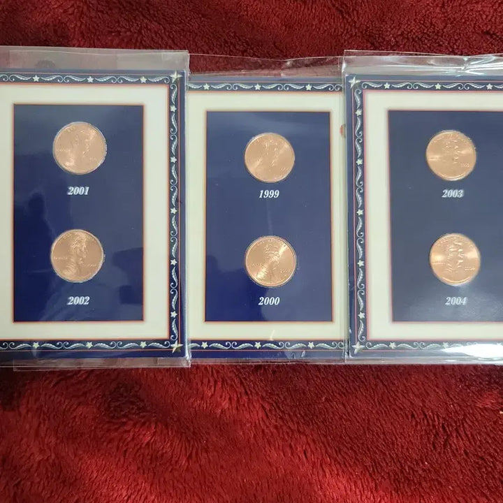 [BUNJANG] US History Commemorative Penny Coin and Stamp Set (3 Types) / 미국 역사 기념주화 3종 세트 미사용 페니 외 우표 세트 3종