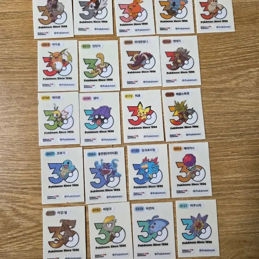[BUNJANG] Pokemon 30th Anniversary Seal Bundle Set / 포켓몬스터 신상30주년 띠부씰