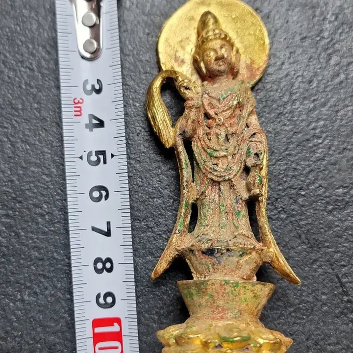 [BUNJANG] Antique Korean Gilt Bronze Standing Buddha Statue / 217번.불상.금동불.입상불.고려불상.신라불상.호신불.부처님.출토.박물관.유물