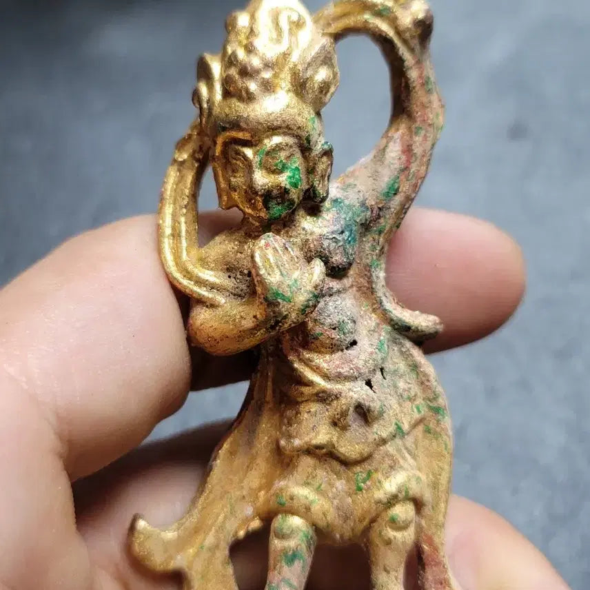 [BUNJANG] Gilt Bronze Standing Buddha Statue / 218번.불상.금동불.입상불.고려불상.신라불상.호신불.부처님.출토.박물관.유물