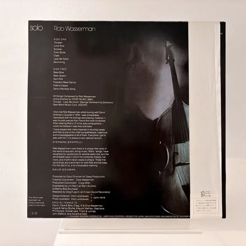 [BUNJANG] Rob Wasserman Solo Jazz Bass LP Record / Bass 재즈 LP Rob Wasserman Solo 레코드