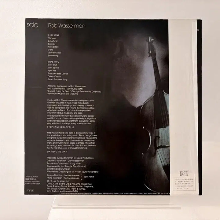 [BUNJANG] Rob Wasserman Solo Jazz Bass LP Record / Bass 재즈 LP Rob Wasserman Solo 레코드