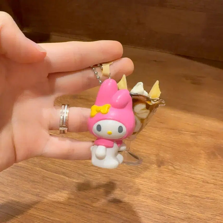 [BUNJANG] Vintage Sanrio My Melody Parfait Charm / 고전 산리오 마이멜로디 파르페 체리 바나나 초코 피규어 디저트 키링