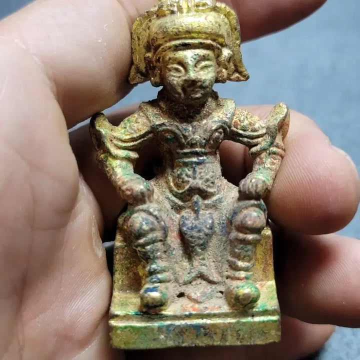 [BUNJANG] Antique Korean Gilt Bronze Standing Buddha Statue / 223번.불상.금동불.입상불.고려불상.신라불상.호신불.부처님.출토.박물관.유물